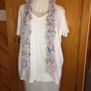 EDDIE BAUER white top with scarf Size XXL
